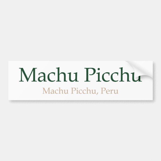 Machu Picchu, PeruMachu Picchu Bumper Sticker (Front)