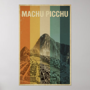 Machu Picchu Retro Travel Poster