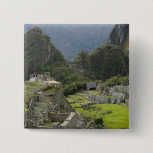 Machu Picchu, ruins of Inca city, Peru. 2 Inch Square Button