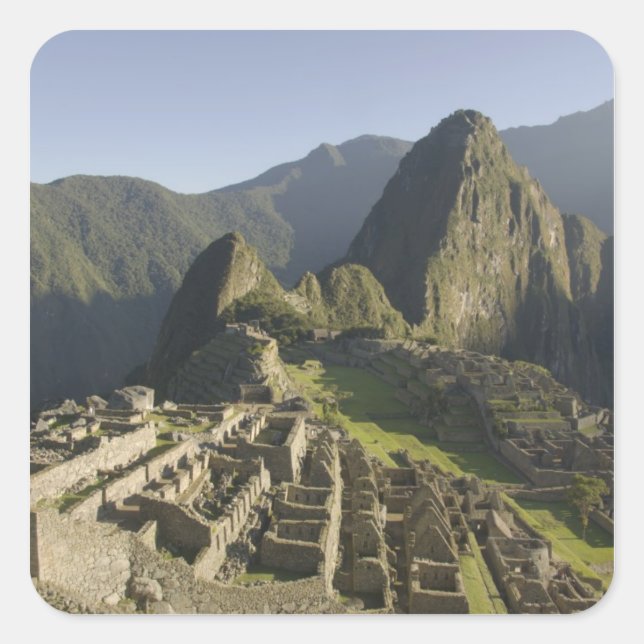 Machu Picchu, ruins of Inca city, Peru. Square Sticker (Front)