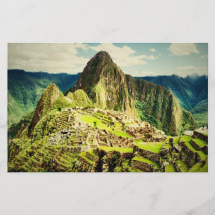 Machu Picchu stylized paper sheet