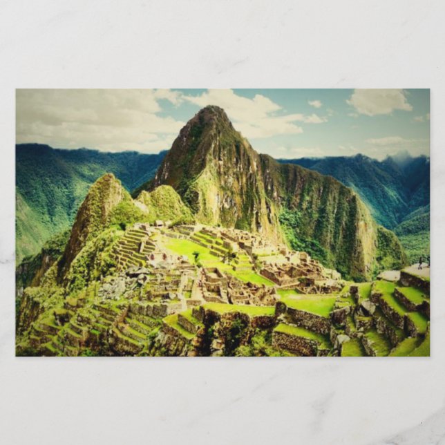 Machu Picchu stylized paper sheet (Front)