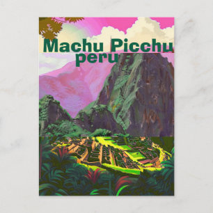 Machu Picchu Travel Postcard, Peru Travel Art, Mac Postcard