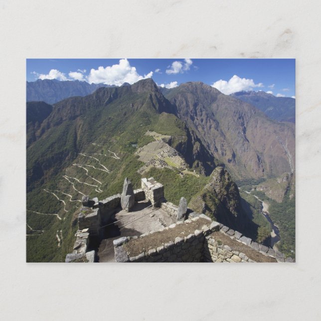 Machu Picchu viewed from Huayna Picchu peak, Postcard (Front)