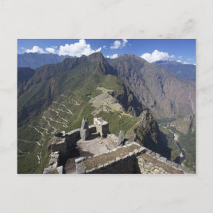 Machu Picchu viewed from Huayna Picchu peak, Postcard