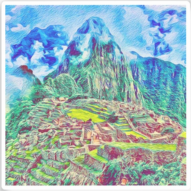 Machu Picchu Vinyl Sticker (Front)