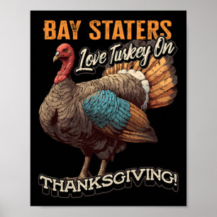 Machusetts Family Love Turkey Funny Thanksgiving Poster