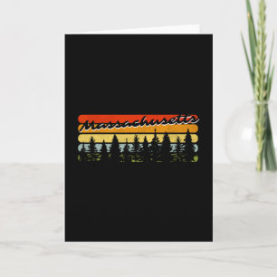Machusetts Forest Sunset Trees Cabin Theme Souveni Card