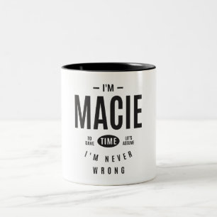 Macie Personalized Name Two-Tone Coffee Mug