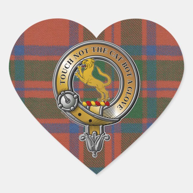 MacIntosh Tartan & Badge Heart Sticker (Front)
