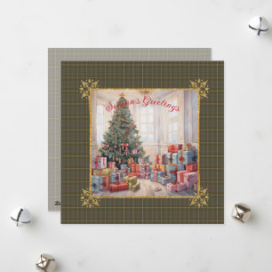 MacIntyre Hunting W  Scottish Tartan Christmas Holiday Card