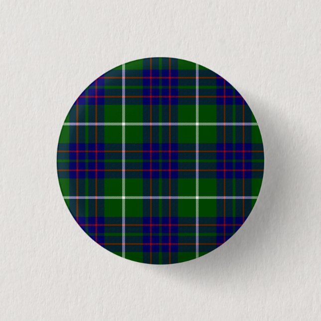 MacIntyre tartan green blue plaid 1 Inch Round Button (Front)