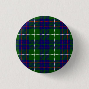 MacIntyre tartan green blue plaid 1 Inch Round Button