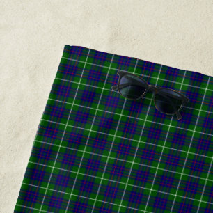 MacIntyre tartan green blue plaid Beach Towel