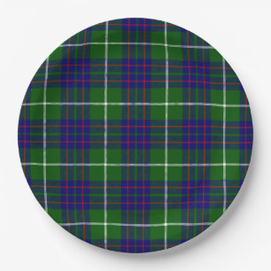 MacIntyre tartan green blue plaid Paper Plate