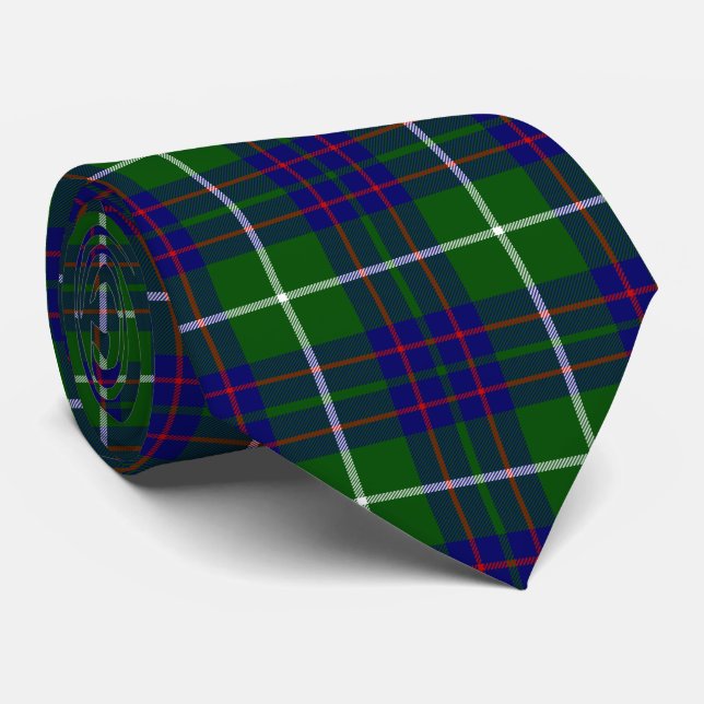 MacIntyre tartan green blue plaid Tie (Rolled)
