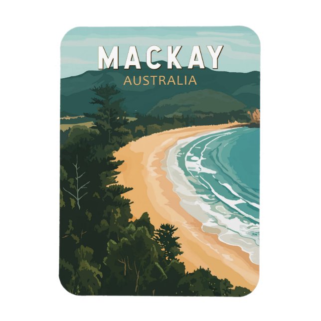 Mackay Australia Travel Art Vintage Magnet (Vertical)