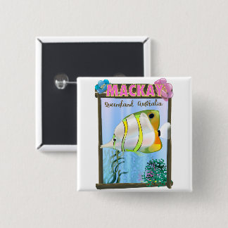 Mackay Australia Tropical travel poster 2 Inch Square Button