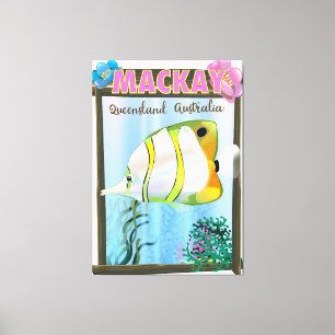 Mackay Australia Tropical travel poster Canvas Print