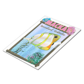 Mackay Australia Tropical travel poster Notepad