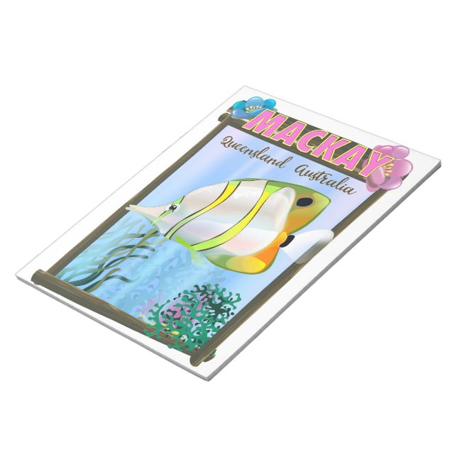 Mackay Australia Tropical travel poster Notepad (Angled)