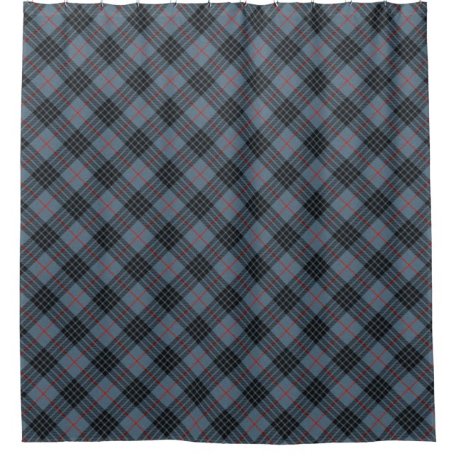 MacKay Blue Tartan Highland Bathroom Drape (Front)