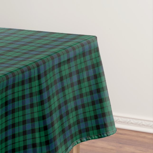 MacKay Clan Green, Blue and Black Tartan Tablecloth (In Situ)