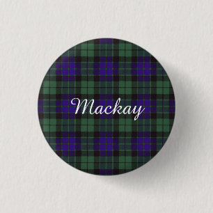 Mackay clan Plaid Scottish tartan 1 Inch Round Button