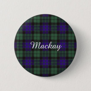 Mackay clan Plaid Scottish tartan 2 Inch Round Button