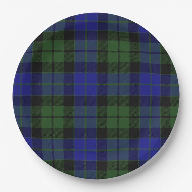MacKay Green Scottish Clan Tartan Plaid Paper Plate (Front)