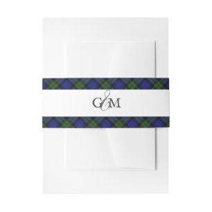MacKay Green Tartan Scottish Plaid Invitation Belly Band