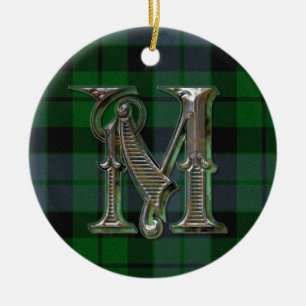 MacKay Plaid Monogram ornament