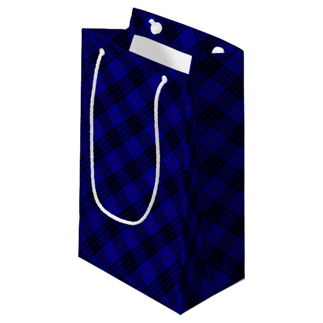 MacKay tartan blue black plaid Small Gift Bag (Front Angled)