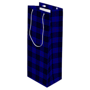 MacKay tartan blue black plaid Wine Gift Bag