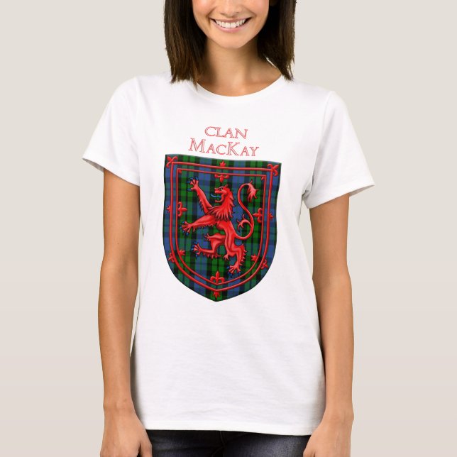 MacKay Tartan Scottish Plaid Lion Rampant T-Shirt (Front)