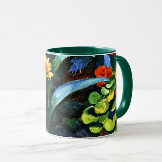 Macke - Flowers in the Garden, Mug (Front Right)