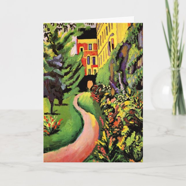 Macke - Our Garden with Blooming Borders Card (Front)