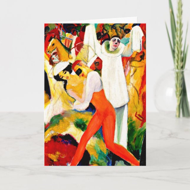 Macke - Pierrot with Dancing Couple Card (Front)