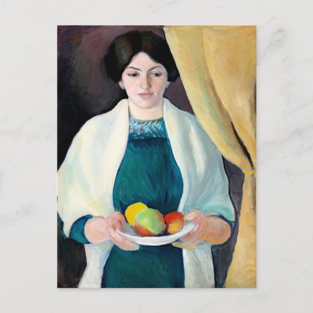 Macke - Portrait of the Artist's Wife, Postcard (Front)