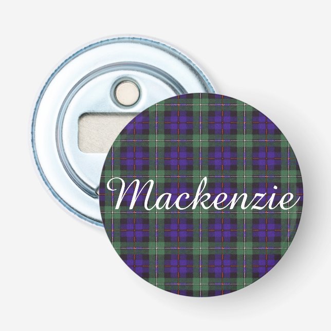 Mackenzie clan Plaid Scottish tartan Bottle Opener (Front)