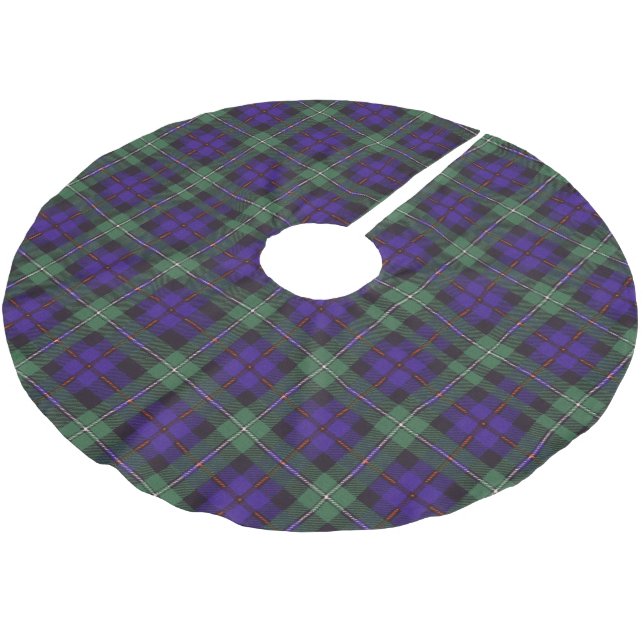 Mackenzie clan Plaid Scottish tartan Brushed Polyester Tree Skirt (Angled)
