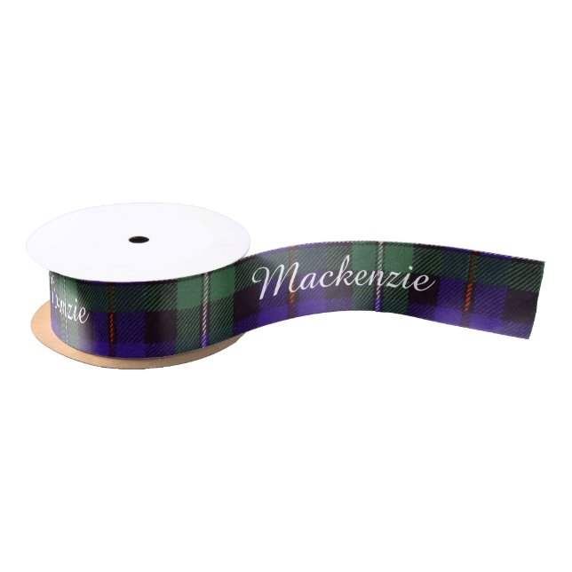 Mackenzie clan Plaid Scottish tartan Satin Ribbon (Spool)