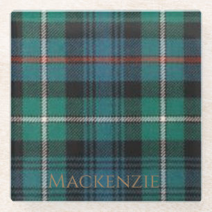 Mackenzie Clan Tartan Glass Coaster