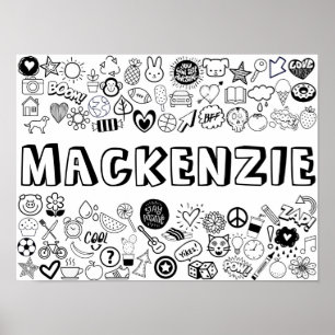 'MACKENZIE' Colour-it-Yourself Outline Design Poster