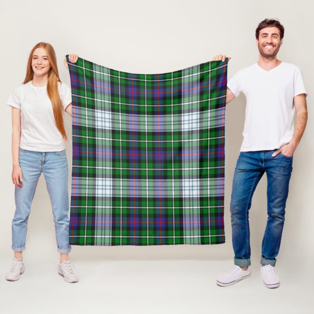 MacKenzie Dress Modern Plaid Fleece Blanket (In Situ)