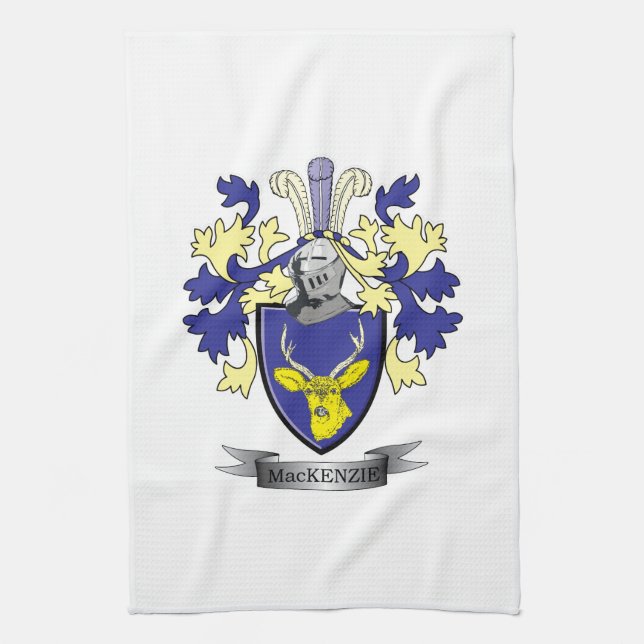 MacKenzie Family Crest Coat of Arms Kitchen Towel (Vertical)