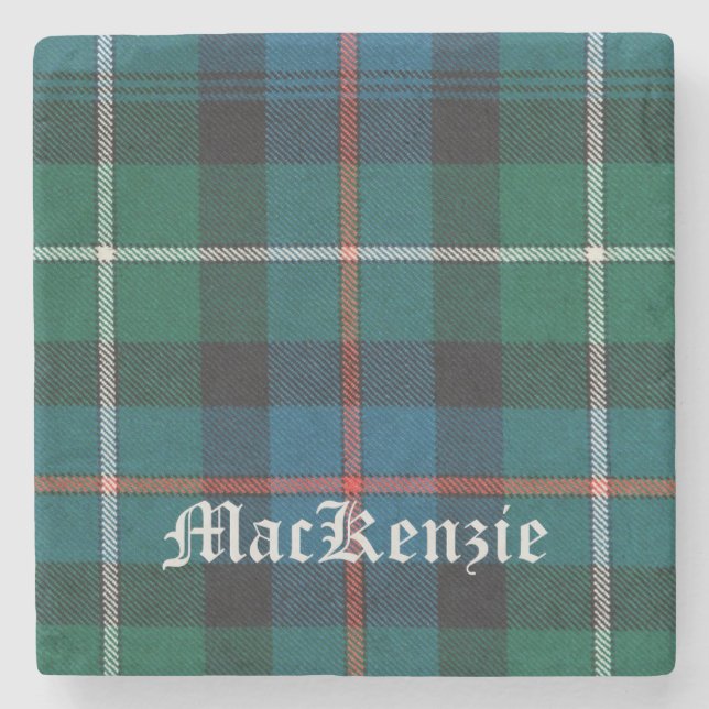 MacKenzie, MacKenzie Scottish Tartan, MacKenzie  Stone Coaster (Front)