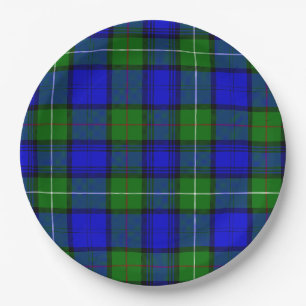 MacKenzie tartan blue green plaid Paper Plate