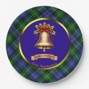 MacKenzie Tartan Personalized Christmas Paper Plate