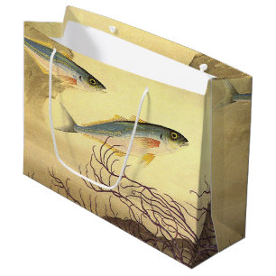 Mackerel Fish in the Ocean, Vintage Japonisme Art Large Gift Bag